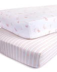 2-pack Breathable Butterfly Print Crib Sheet Set