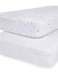 2-Pack Gift ready Fitted Crib Sheet Set Black and white celestial