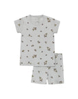 Ribbed Cotton - Raspberries Collection - Short Sleeve Lounge Set