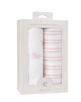2 Pack Cotton Muslin Swaddle Blanket - Pink Butterfly