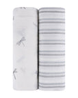 2 Pack Cotton Muslin Swaddle Blanket - Blue Dragonfly