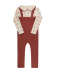 Cotton Floral Plaid Collection - Bodysuit + Overalls