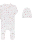 Organic Cotton Cluster Flower & Leaf Collection - Footie + Beanie