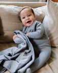 Organic Cotton Cluster Flower & Leaf Collection - Footie + Beanie