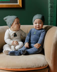Velour Plaid Bear Collection - Footie + Beanie
