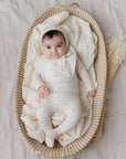 Jersey Cotton Floral Grid Collection - Footie + Bonnet