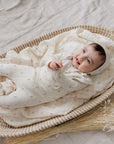 Jersey Cotton Floral Grid Collection - Footie + Bonnet