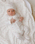 Organic Cotton Cluster Flower & Leaf Collection - Footie + Beanie
