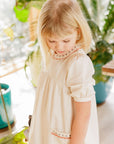 Tulip Collar 3/4 Sleeve Linen Dress – Wave Collection