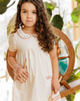 Tulip Collar Short Sleeve Linen Dress – Wave Collection