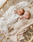Jersey Cotton - Vintage Birds Collection - Bamboo Muslin Bib
