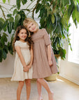 3/4 Sleeve Smocked Linen Dress – Stitch Collection