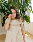 3/4 Sleeve Smocked Linen Dress – Stitch Collection