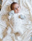 breathable baby mittens blue