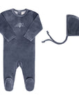 Velour Embroidered Hot Air Balloon Collection - Footie + Bonnet