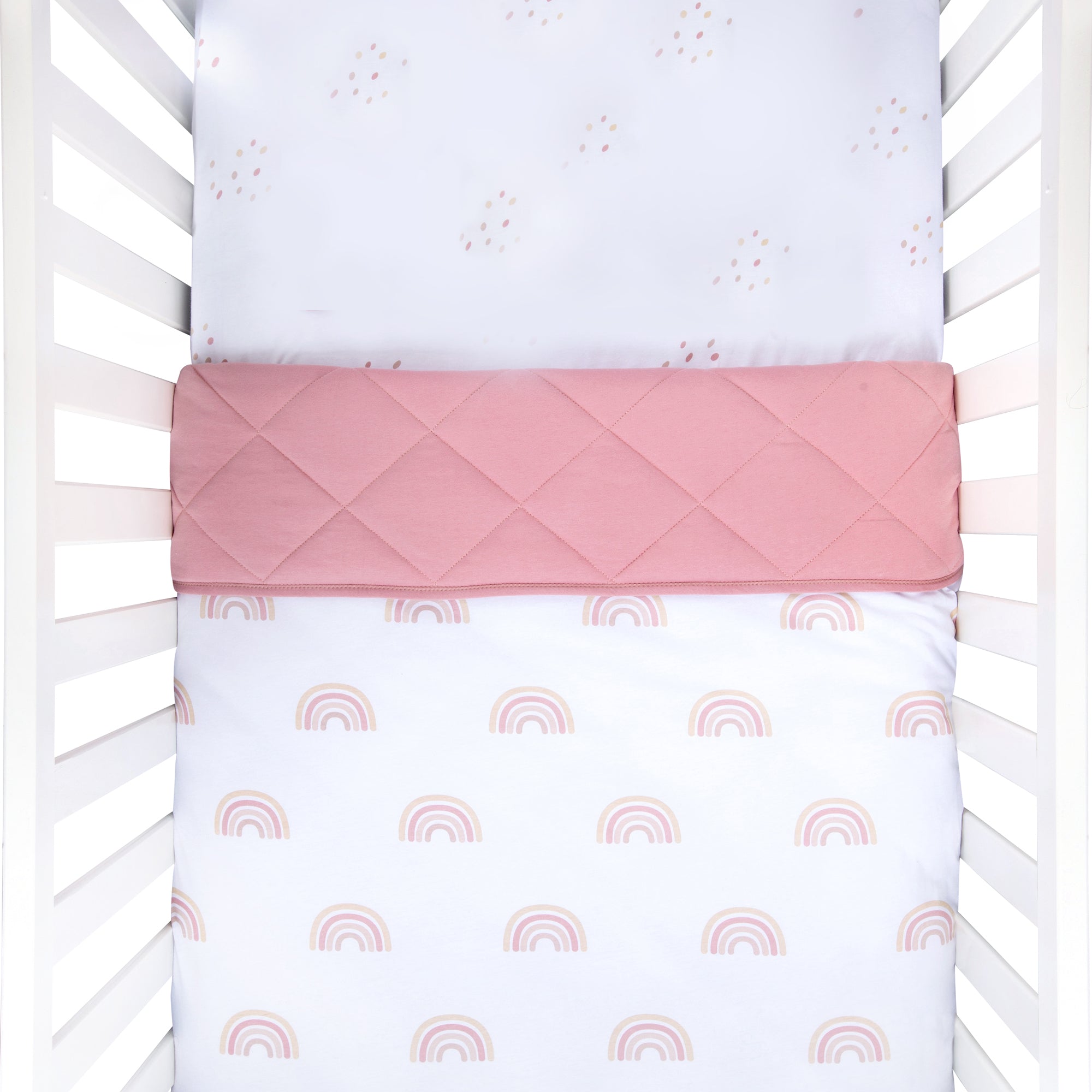 Dusty pink Rainbow Crib Bedding Trio