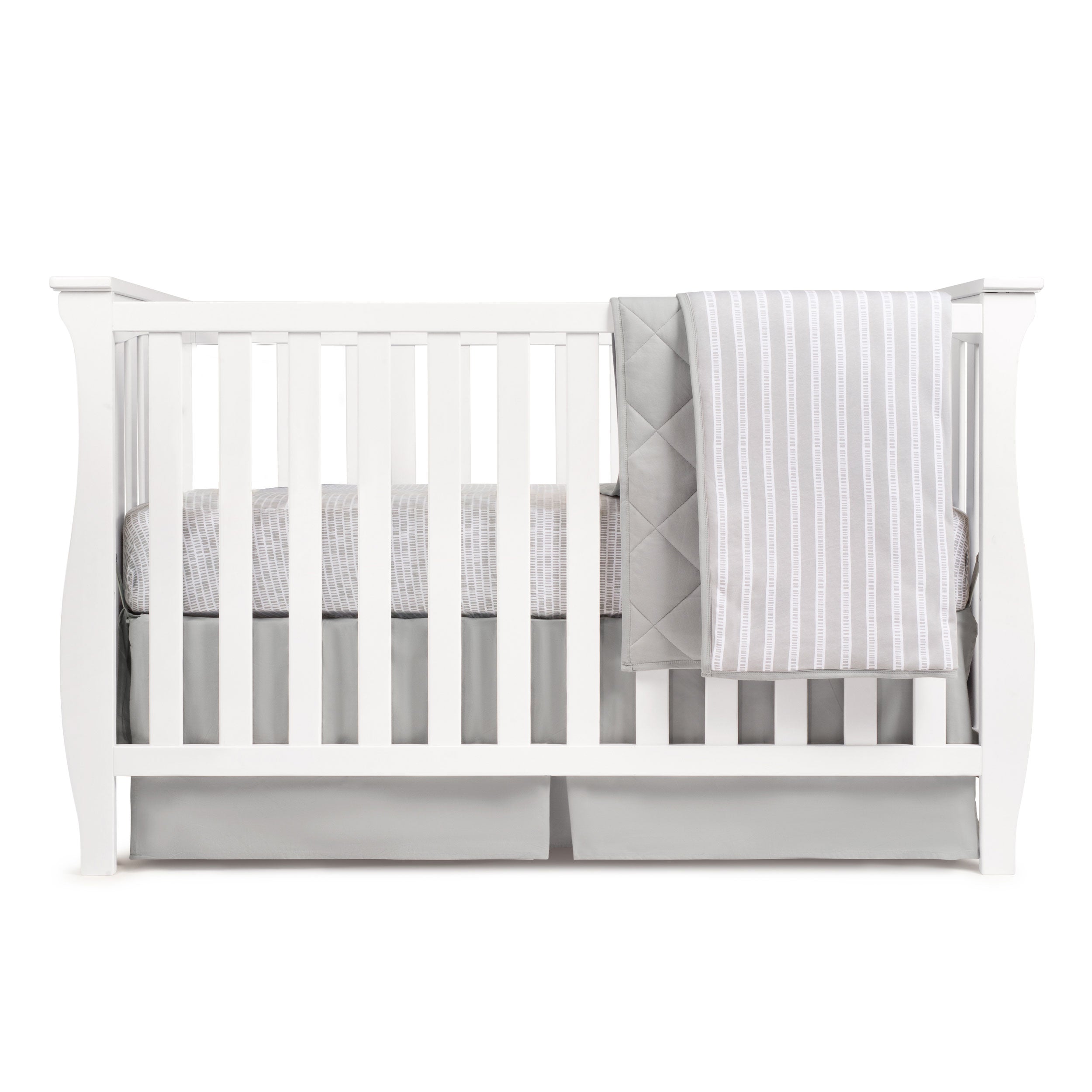 Grey bamboo Three-Piece Crib Bedding Set