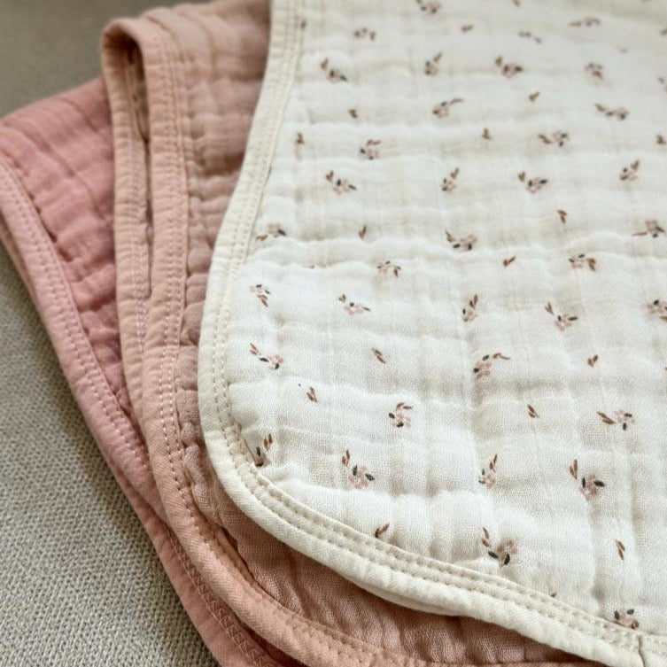 Muslin Burp Cloth Floral Pink collection
