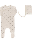 Jersey Cotton Floral Grid Collection - Footie + Bonnet