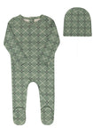 Cotton Plaid Print Collection - Footie + Beanie