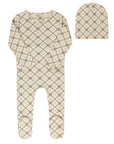 Cotton Plaid Print Collection - Footie + Beanie