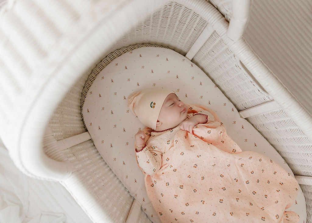 soft cotton crib sheet floral print