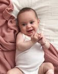 Cotton Muslin Swaddle Blanket - Dusty Rose