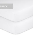 2-Pack hypoallergenic white fitted crib sheets