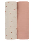 2 Pack Cotton Muslin Swaddle Blanket - Pink Garden Flower