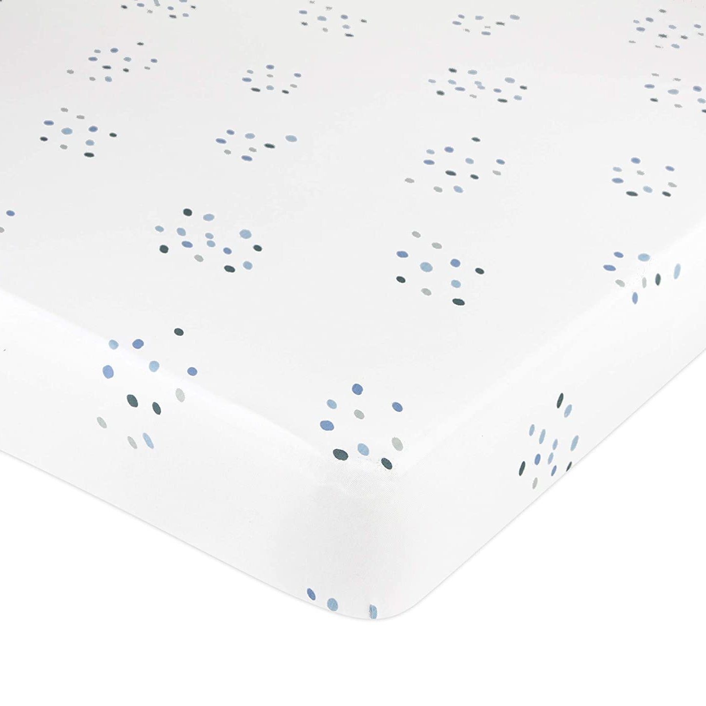 Flexible-Fit Blue Rainbow Crib Sheet