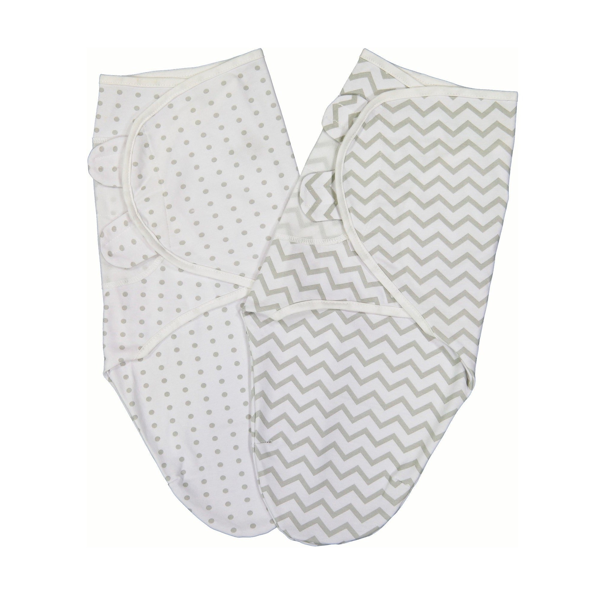 Grey Chevron & Polka Dot Adjustable Swaddle Blanket