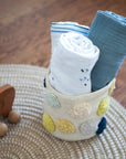 Cotton Muslin Swaddle Blanket - Ocean Blue