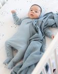 Cotton Muslin Swaddle Blanket - Ocean Blue