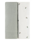 2 Pack Cotton Muslin Swaddle Blanket - Sage Pear
