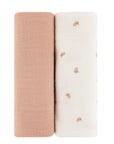 2 Pack Cotton Muslin Swaddle Blanket - Pink Pear