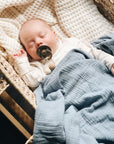 Cotton Muslin Swaddle Blanket - Ocean Blue