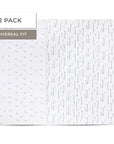 Fitted crib sheet set grey leaf print