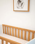 versatile crib sheet set grey leaf print
