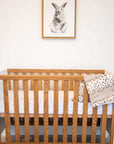 Fitted versatile crib sheet set grey leaf print