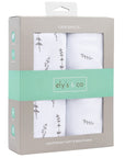 gift ready crib sheet set forest grey leaf print