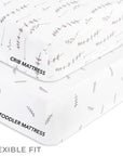 Fitted 2 pack crib sheet set forest grey leaf print