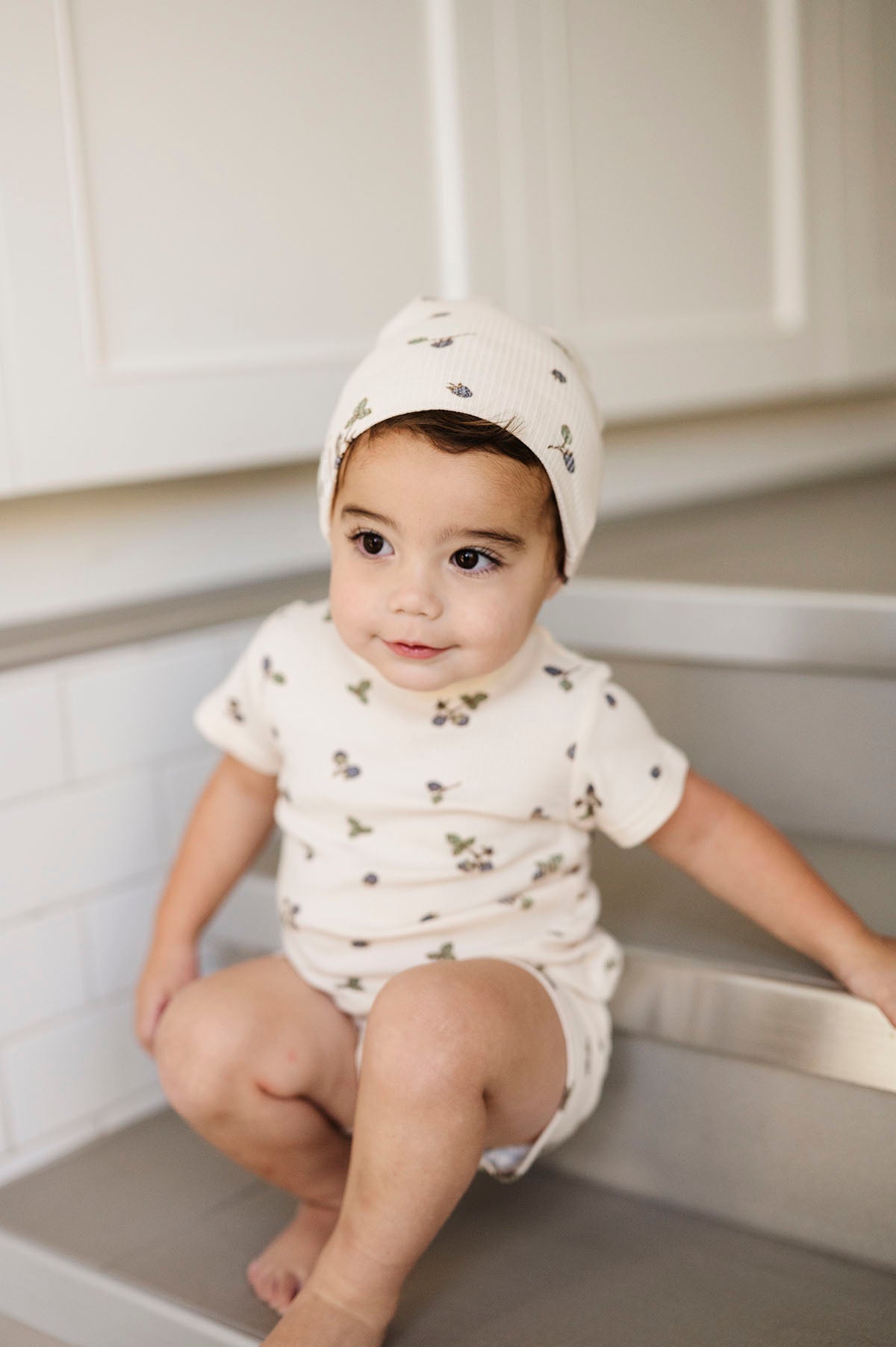 Ribbed Cotton - Raspberries Collection - Short Sleeve Lounge Set