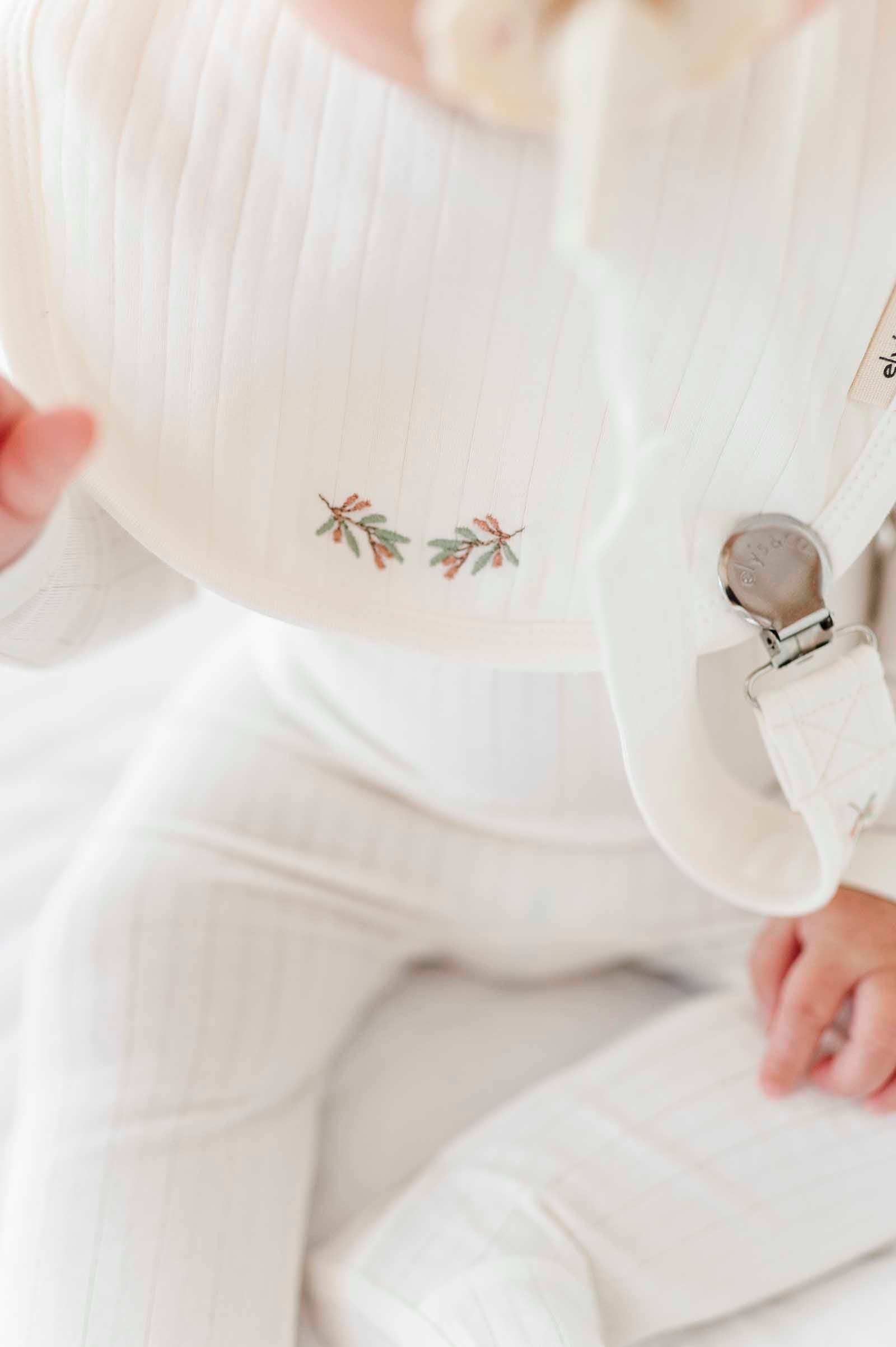 Organic Wide Rib Embroidered Scallop Collar Collection - Blanket