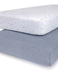 Blue Celestial Hypoallergenic 2-Pack Fitted Crib Sheet Set