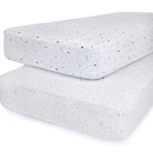 2-Pack Gift ready Fitted Crib Sheet Set Black and white celestial