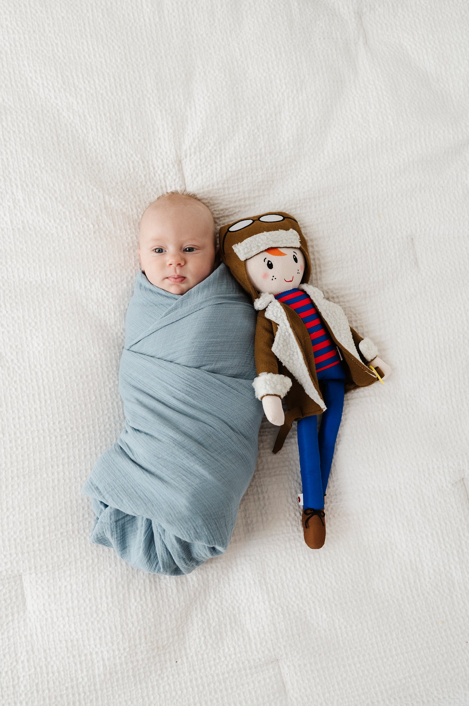 2 Pack Cotton Muslin Swaddle Blanket - Lush Blue