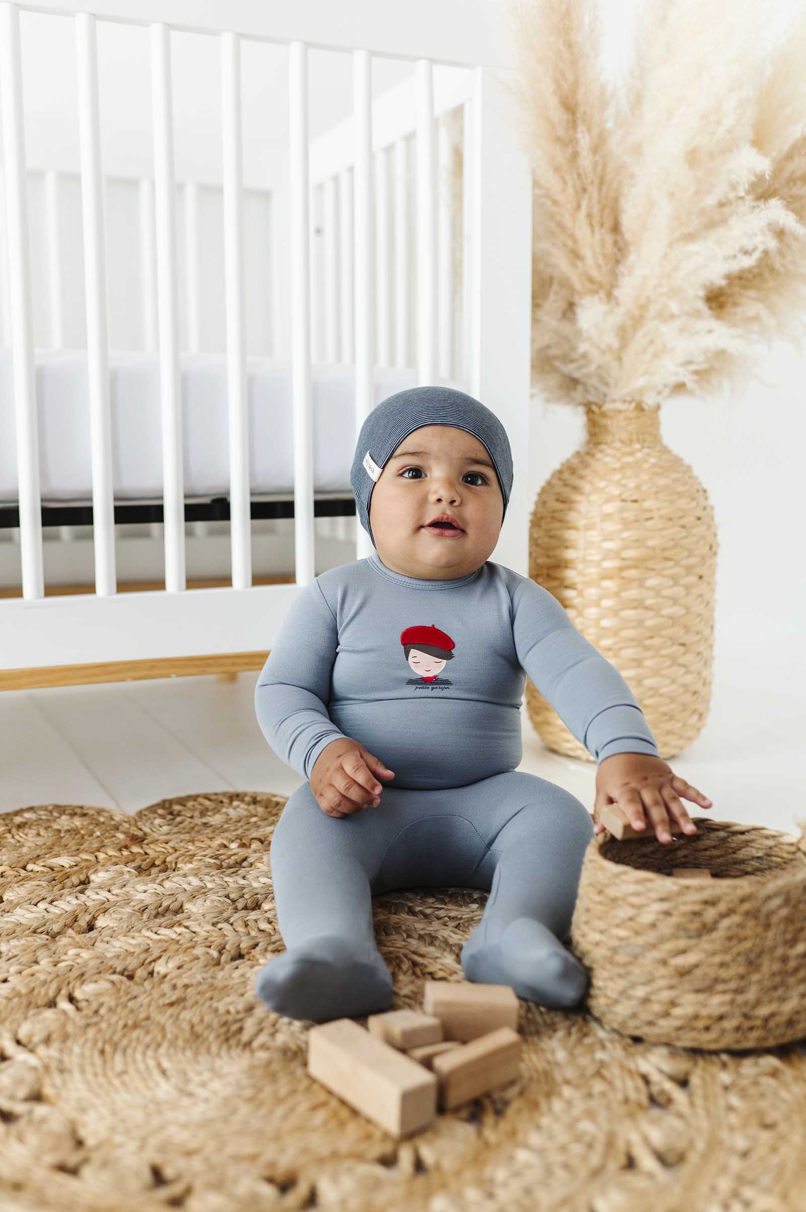 French Terry - French Kids Collection - Footie + Beanie