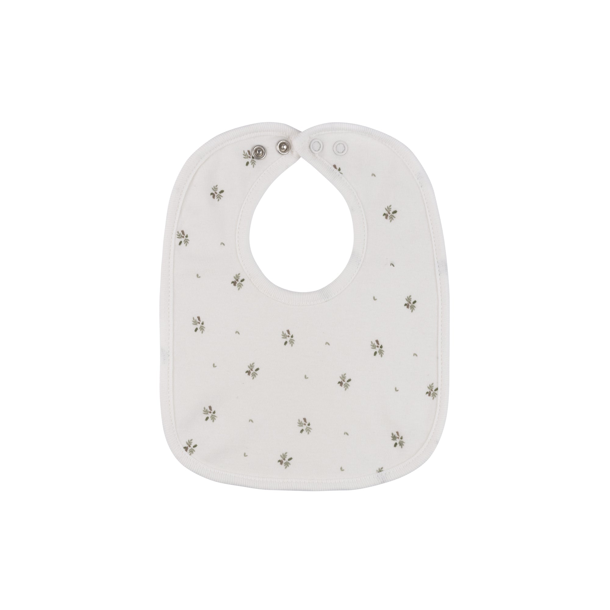 Ivory floral print convenient, easy care bib