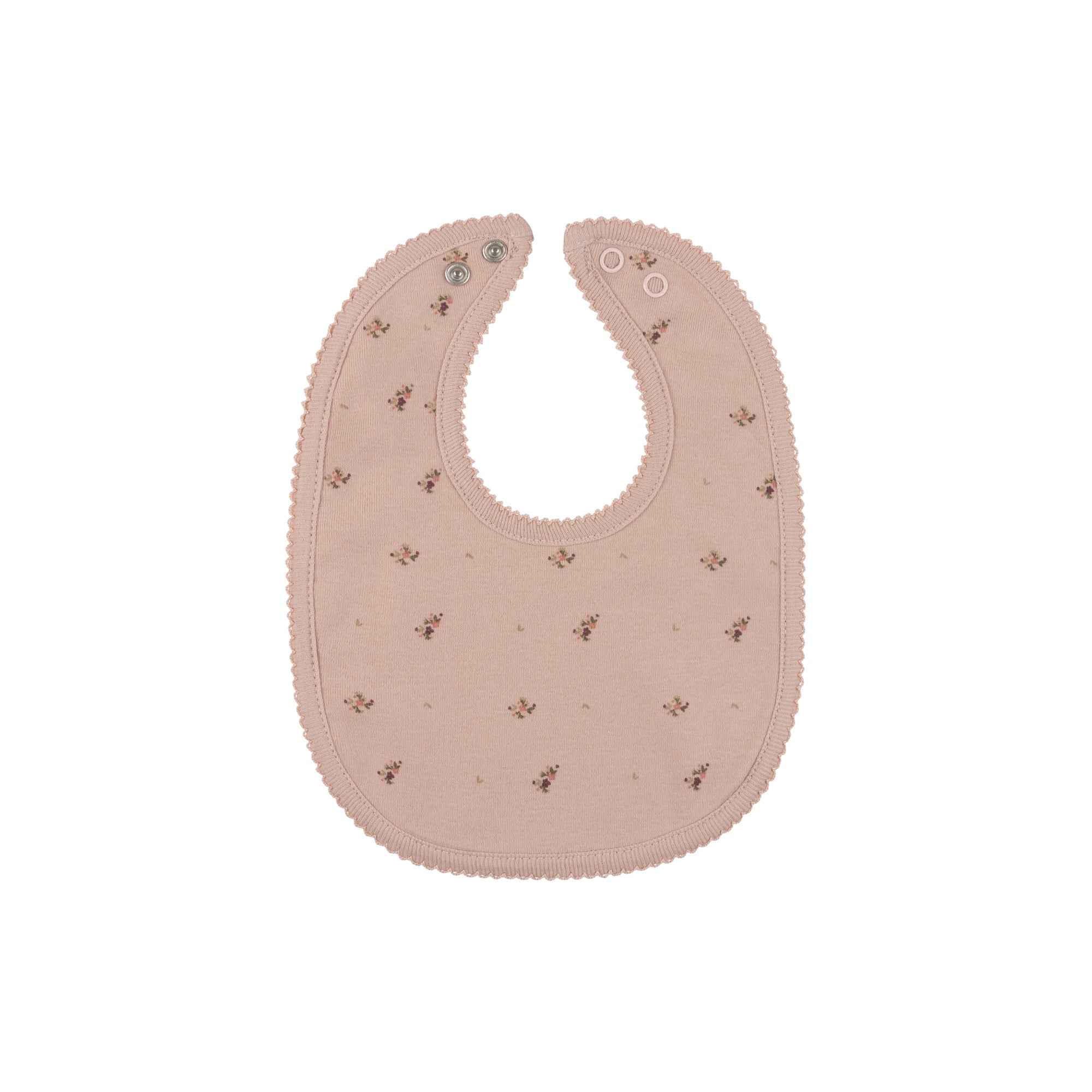 Pink floral print durable bib