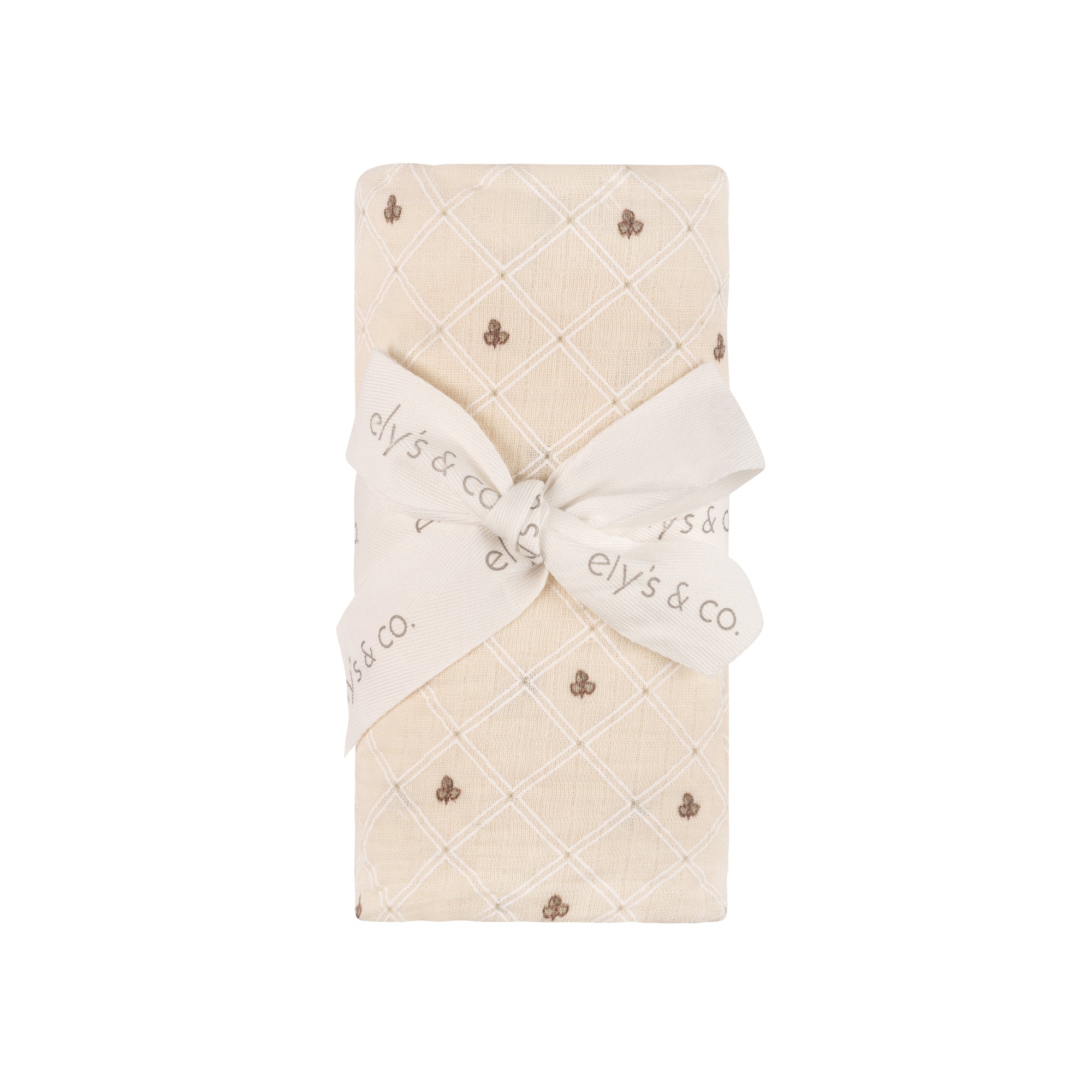 Jersey Cotton Floral Grid Collection - Muslin Swaddle